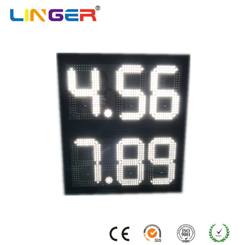 8.88 Format Led Gas Price Sign With 2 Rows , Led Fuel Price Sign Waterproof