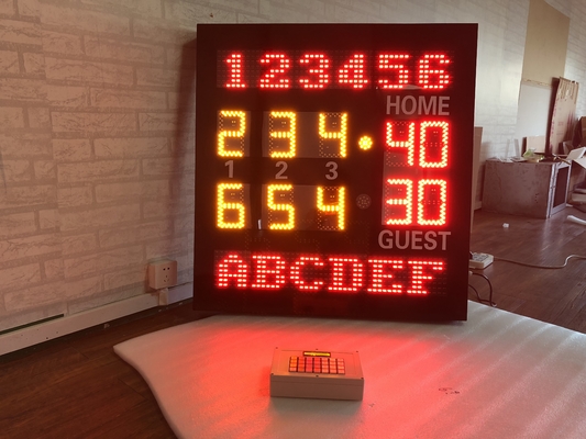 Cifra a 6 pollici in Amber Color Led Tennis Scoreboard con Team Name