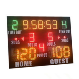 Piccolo tabellone segnapunti di pallacanestro della High School di dimensione popolare con la disposizione standard