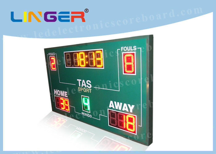 Tabellone segnapunti senza fili di pallacanestro, temporizzatore dell'orologio di pallacanestro rosso/giallo/colore verde