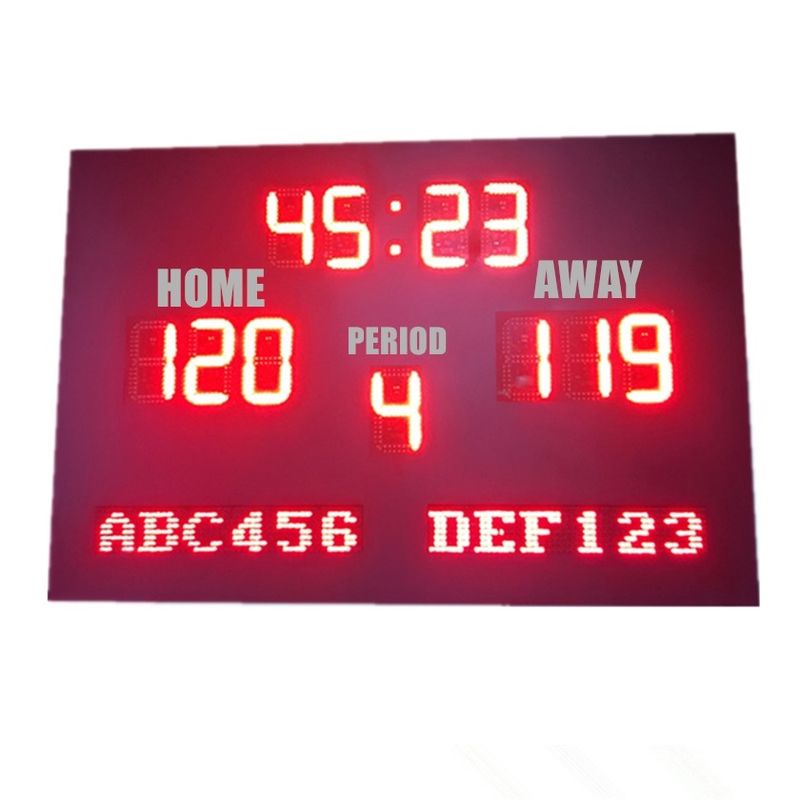 Tabellone segnapunti di pallacanestro di Digital di 7 segmenti, orologi del punteggio dell'università per pallacanestro